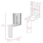 Table pliante Tacoma, sept étagères intérieures, finition blanche, haute qualité et durable
