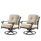 Lot de 2 chaises de club pivotantes et basculantes en aluminium pour l'extérieur : Résistantes aux intempéries et aux UV - Oakland Living
