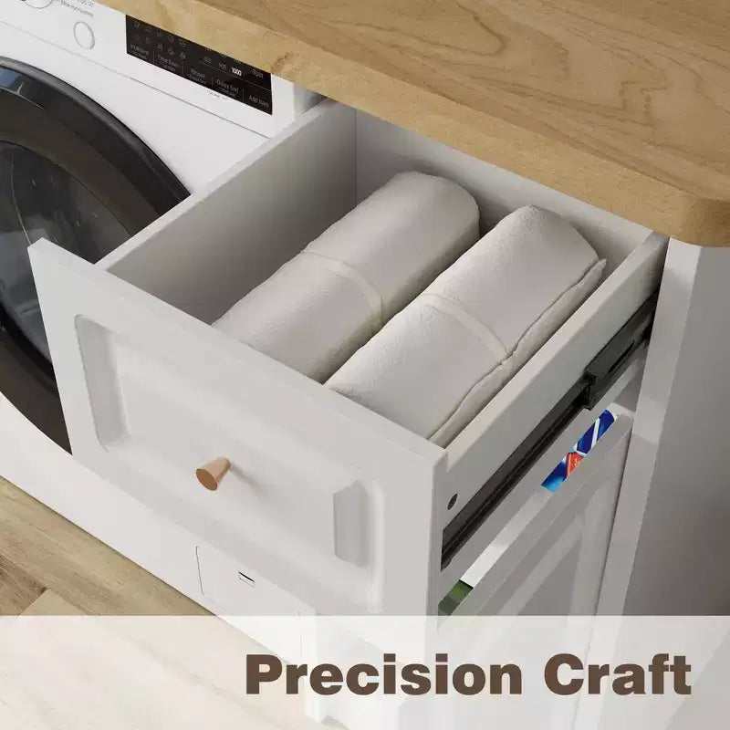82,6 Meuble de rangement pour plan de travail de buanderie avec étagère réglable et tiroir, plan de travail pour lave-linge et sèche-linge pour buanderie