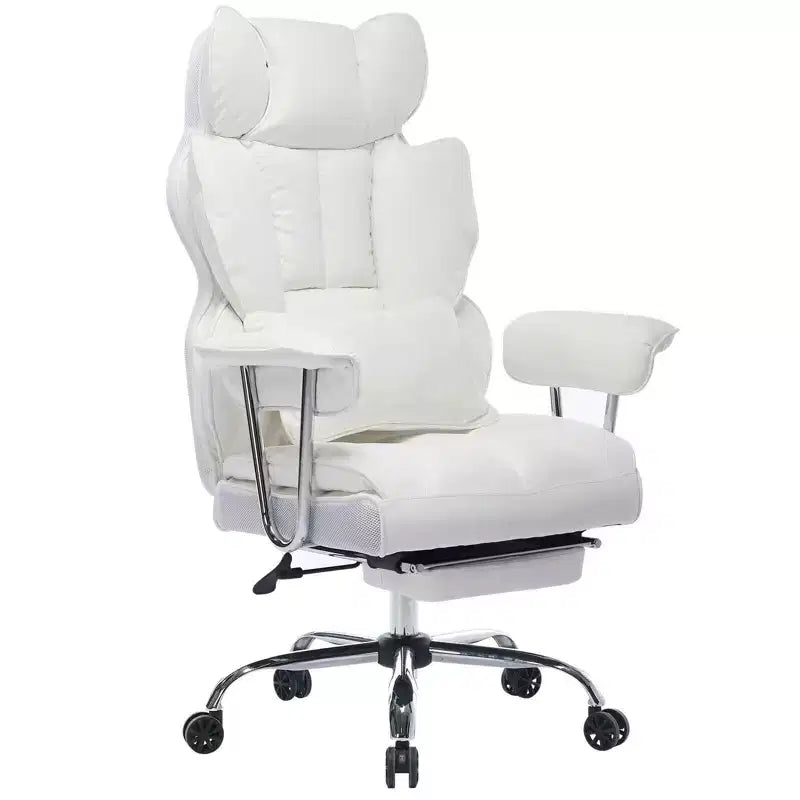 Efomao Chaise de Bureau Ergonomique 400 lbs, Grande Chaise d'Ordinateur en Cuir PU pour Personnes de Grande Taille, Fauteuil de Direction avec Repose-Pieds et Soutien Lombaire