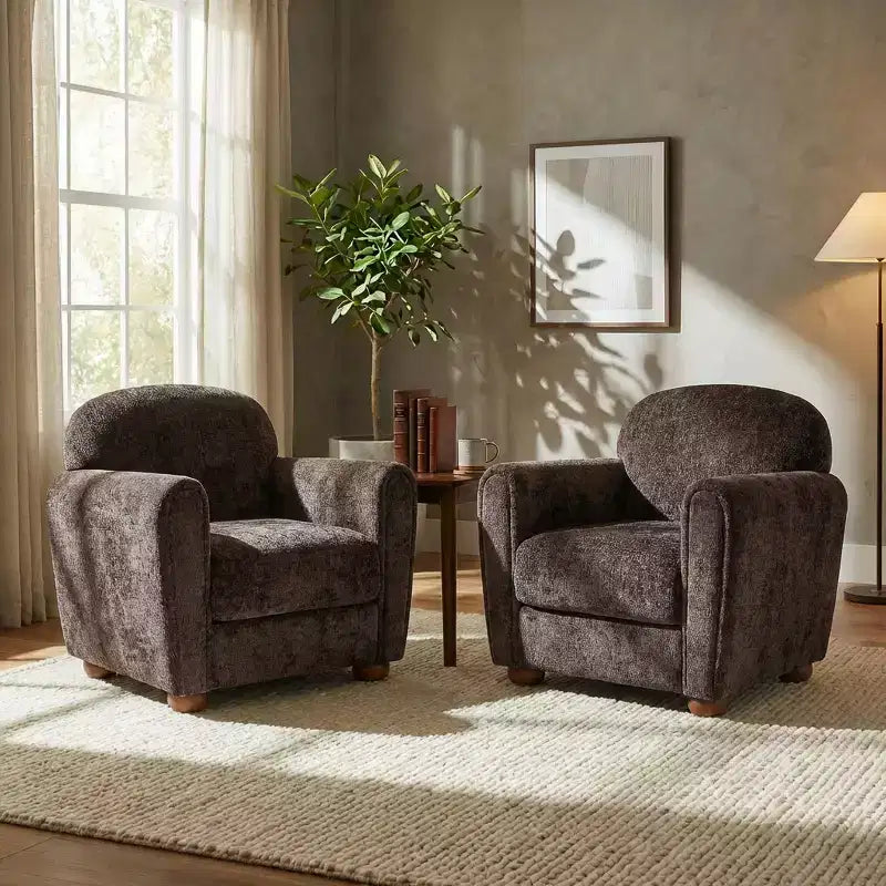 Christopher Knight Home Yannis, fauteuil d'appoint moderne en bois rembourré avec accoudoirs Rom (Lot de 2)
