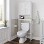Armoire de salle de bain de style rustique à suspendre au-dessus des toilettes avec étagères et portes à fermeture magnétique