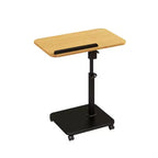 1 Table d'appoint en C, Table de lit à roulettes réglable en hauteur, Table de canapé multi-usage et Bureau d'ordinateur portable pour petits espaces
