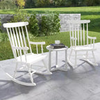 Costway Lot de 2 chaises à bascule en bois, finition brillante, blanc/café