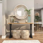 Miroir mural en bois 35x35 avec effet blanchi crème - Olivia & May : Aucun assemblage, cadre en MDF, usage intérieur