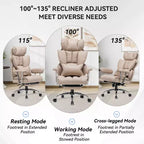 Efomao Chaise de Bureau Ergonomique 400 lbs, Grande Chaise d'Ordinateur en Cuir PU pour Personnes de Grande Taille, Fauteuil de Direction avec Repose-Pieds et Soutien Lombaire