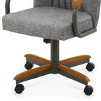 Chaises de salle à manger Chromcraft Douglas à roulettes, finition gris châtaigne (Lot de 2)