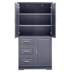 Armoire de rangement haute et large avec portes pour salle de bain/bureau