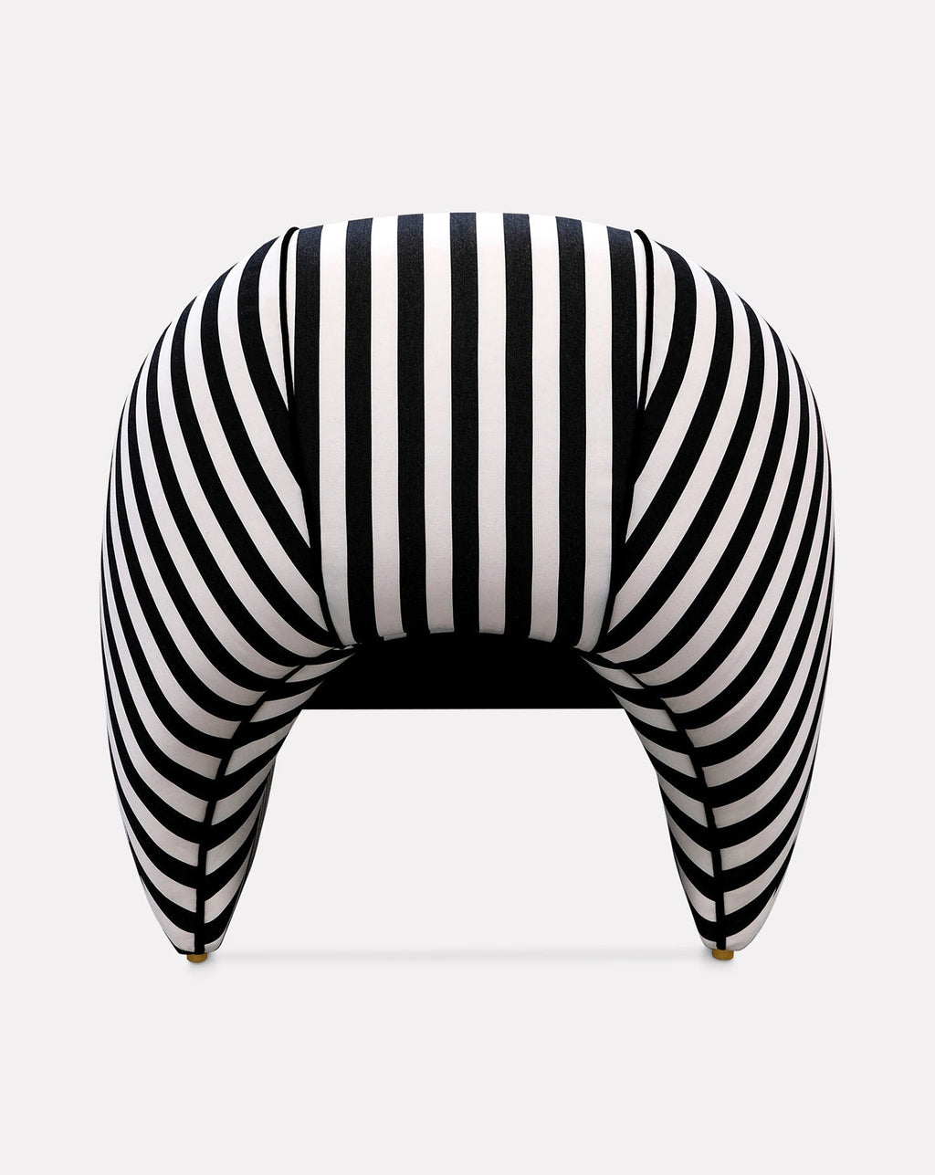 Fauteuil sculptural en satin et velours rayé