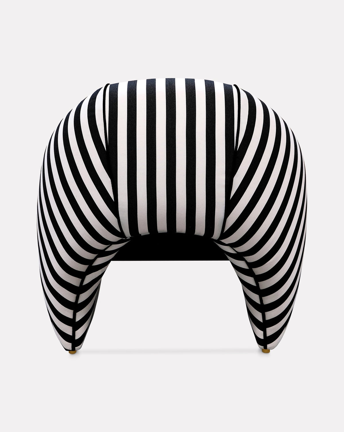 Fauteuil sculptural en satin et velours rayé
