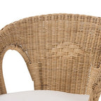 Ensemble de salon 3 pièces Baxton Studio Abbey en rotin antique marron naturel, style bohème moderne