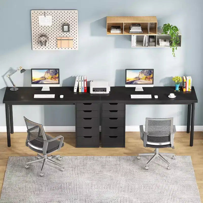 Bureau d'ordinateur Lantine avec 5 tiroirs, bureau moderne et simple de 119 cm pour la maison, le bureau et l'étude, idéal pour les petits espaces