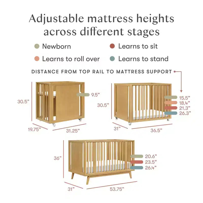 Lit de bébé convertible 8-en-1 Babyletto Palma avec berceau et kits pour lit de tout-petit