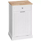 Meuble Poubelle Homcom avec Tiroir Meuble de Tri Sélectif Débout Support de Poubelle Cuisine