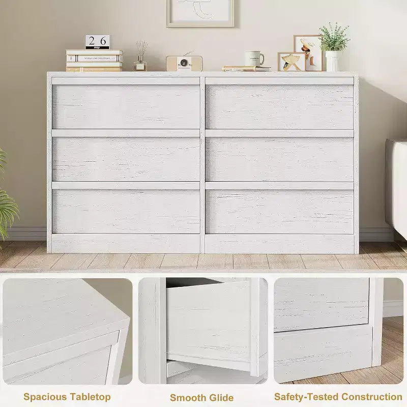 Commode à 6 ou 8 tiroirs, Grande commode de style moderne pour chambre à coucher, salon, chambre d'enfant