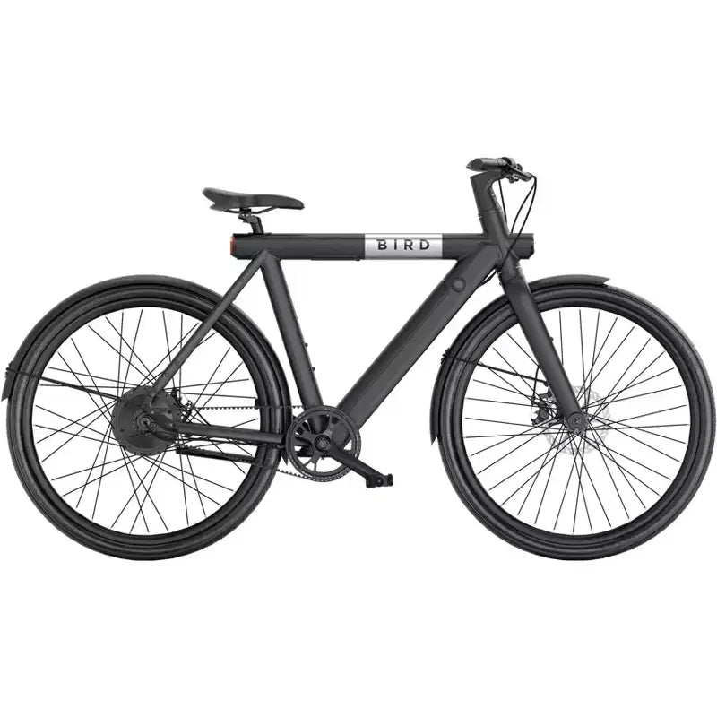 Vélo hybride électrique Bird Adult A Frame 28 à cadre ouvert - Noir : Cadre en aluminium, vitesse maximale de 32 km/h