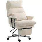Fauteuil de bureau de direction avec soutien lombaire, repose-pieds, dossier haut inclinable, rembourré
