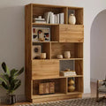 Bibliothèque haute LuxenHome de 173 cm avec 8 étagères et 2 armoires, bibliothèque à cubes à 5 niveaux avec portes, étagère de présentation avec rangement pour salon marron
