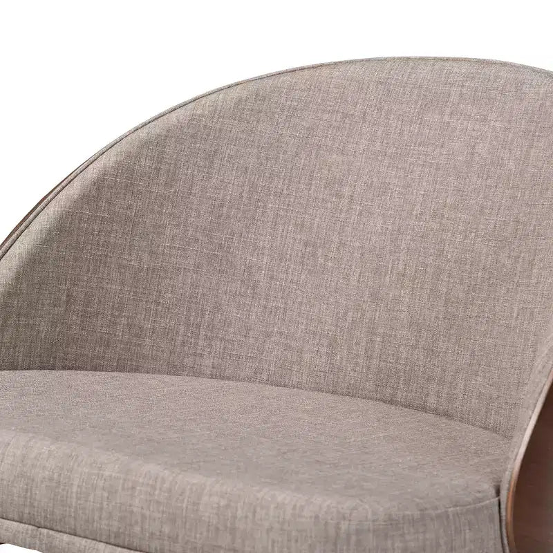 Ensemble de 2 chaises d'appoint Baxton Studio Lovella, en tissu gris et bois finition noyer, style moderne du milieu du siècle