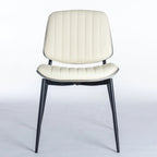 Lot de 2 chaises en similicuir avec pieds en métal