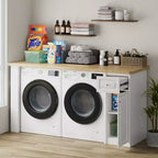 82,6 Meuble de rangement pour plan de travail de buanderie avec étagère réglable et tiroir, plan de travail pour lave-linge et sèche-linge pour buanderie