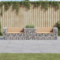 Banc de jardin avec panier gabion Bois naturel et argent