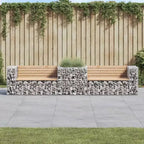 Banc de jardin avec panier gabion Bois naturel et argent