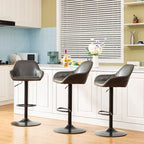 Glitzhome Lot de 3 tabourets de bar pivotants réglables de style moderne du milieu du siècle - Lot de 3
