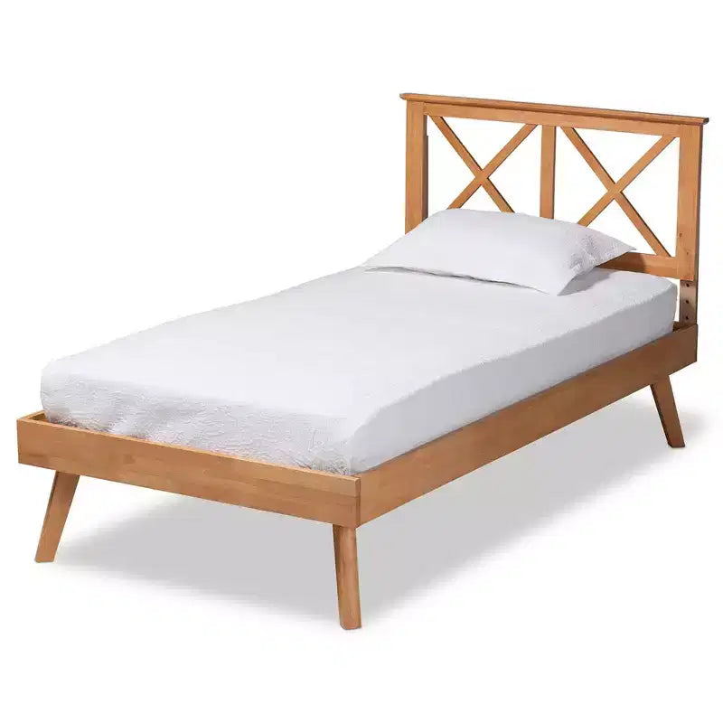 Galvin Wood Platform Bed Brown - Baxton Studio