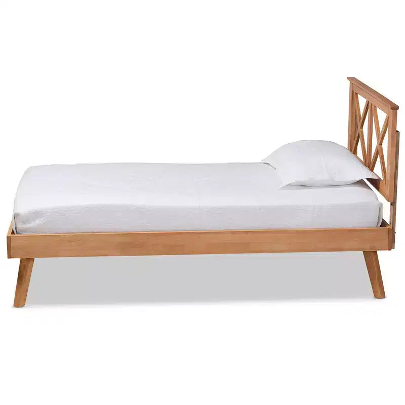 Wood Platform Bed Brown
