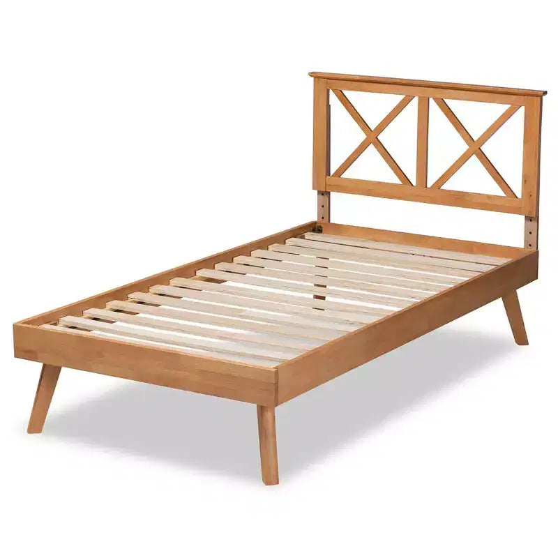 Wood Platform Bed Brown