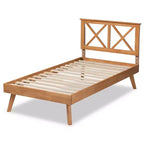 Lit plateforme en bois marron