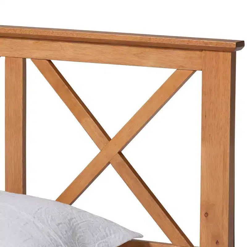 Wood Platform Bed Brown
