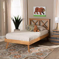 Wood Platform Bed Brown