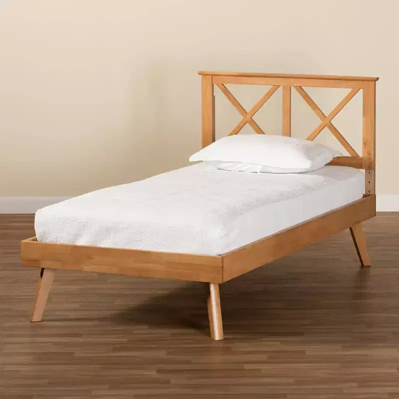 Wood Platform Bed Brown