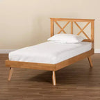 Lit plateforme en bois marron