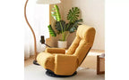 Chaise de jeu au sol, fauteuil de sol pivotant avec accoudoirs et support de téléphone, fauteuil de jeu inclinable pliant réglable sur 5 positions