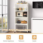 Meuble de cuisine Costway à 5 niveaux avec rangement, buffet mobile pour micro-ondes, portes basculantes, blanc/noir/gris/vert