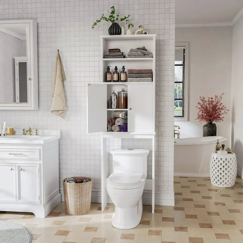 Meuble de rangement à suspendre au-dessus des toilettes Futzca avec porte