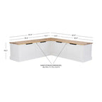 Banquette d'angle sans dossier - Naturel et blanc