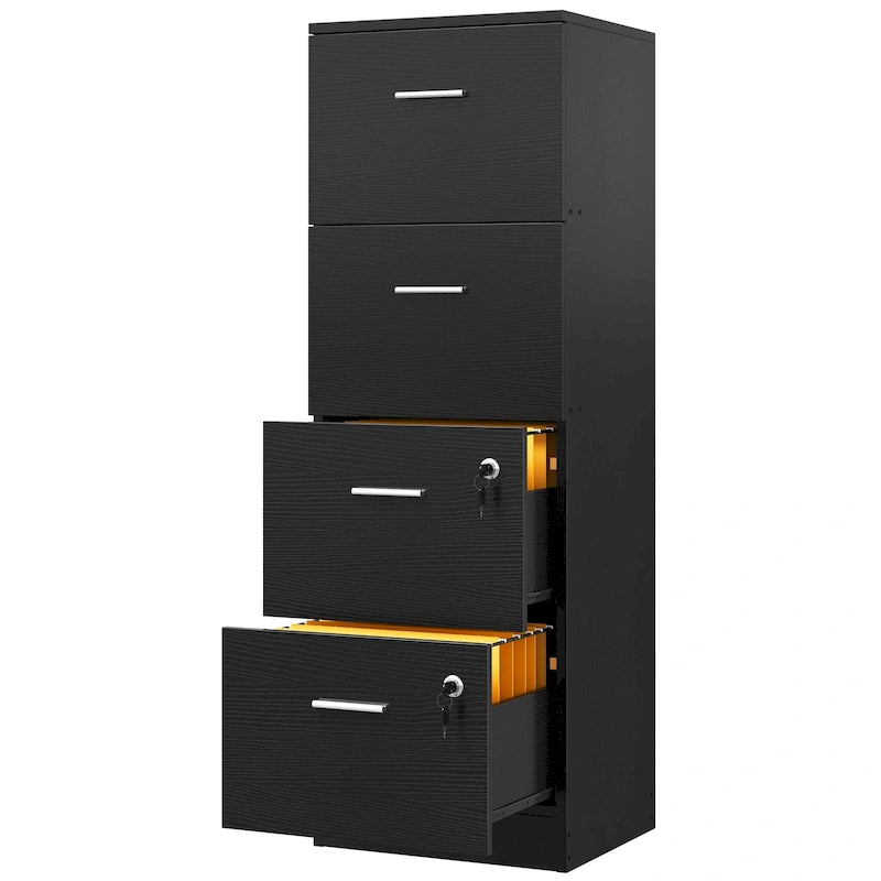 Moasis 51H Classeur Vertical à 4 Tiroirs Verrouillable pour Bureau à Domicile