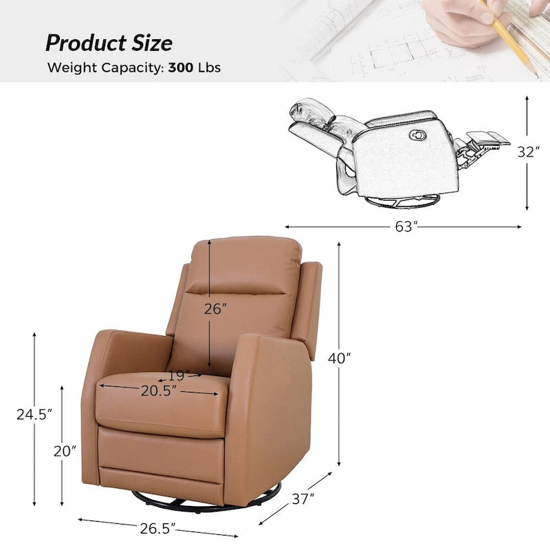 Fauteuil inclinable pivotant Esteban avec dossier capitonné (ensemble de 2) par HULALA HOME
