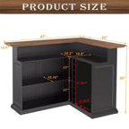 GDLF Meuble de Bar d'Angle en Forme de L avec Espace Réfrigérateur, Grande Table de Bar Moderne pour Sous-sol