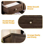 Commode 12 tiroirs en bois pour chambre à coucher, meuble TV large et moderne pour téléviseur 65 pouces, commode en bois, rangement de vêtements style ferme pour salon