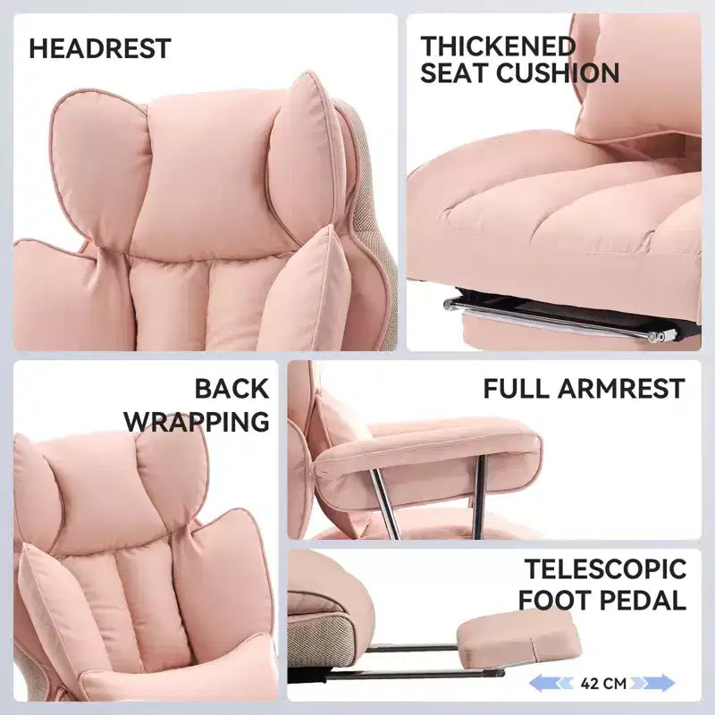 Efomao Chaise de Bureau Ergonomique 400 lbs, Grande Chaise d'Ordinateur en Cuir PU pour Personnes de Grande Taille, Fauteuil de Direction avec Repose-Pieds et Soutien Lombaire