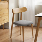 Chaise de salle à manger moderne sans accoudoirs en cuir à dossier bas