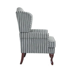 2 fauteuils d'appoint à dossier haut traditionnels, revêtus de tissu