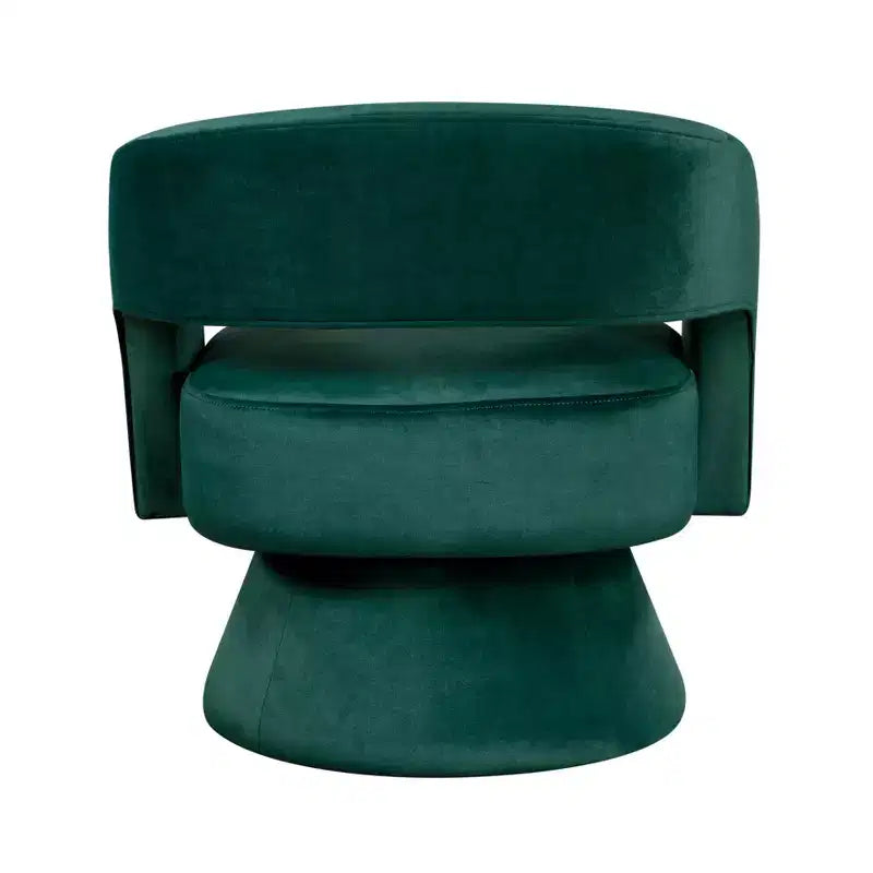 Fauteuil pivotant d'appoint de luxe moderne en velours GDFStudio Hudson