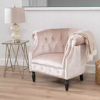 Fauteuil club contemporain capitonné avec clous de tapissier