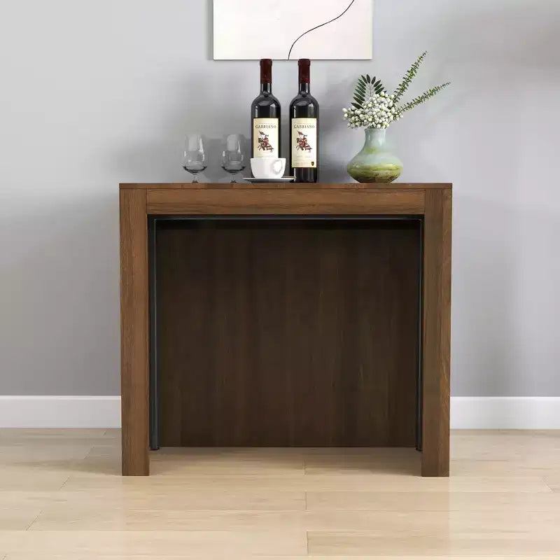 CLIHOME Table à manger extensible moderne multifonctionnelle avec prise, Table extensible peu encombrante avec rangement